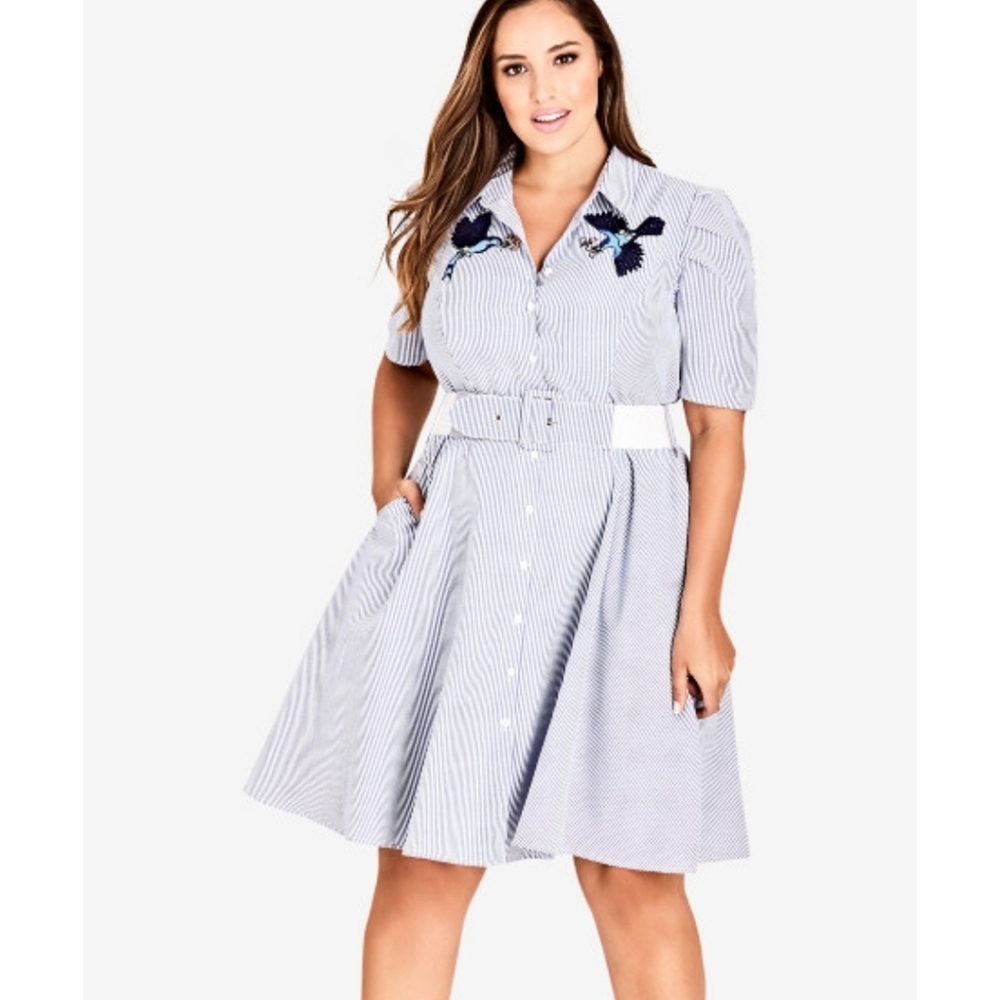 City Chic Stripe Essence Dress